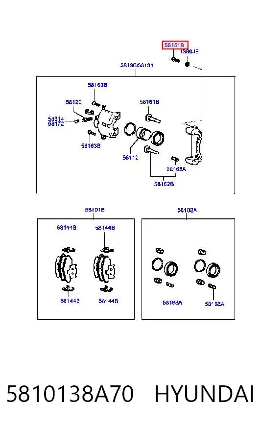 Передние тормозные колодки 5810138A70 Hyundai/Kia