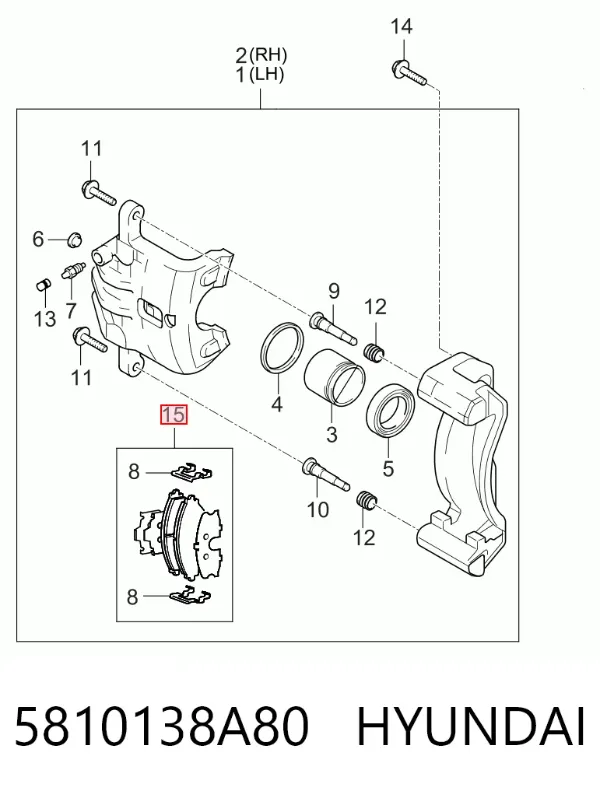 Передние тормозные колодки 5810138A80 Hyundai/Kia