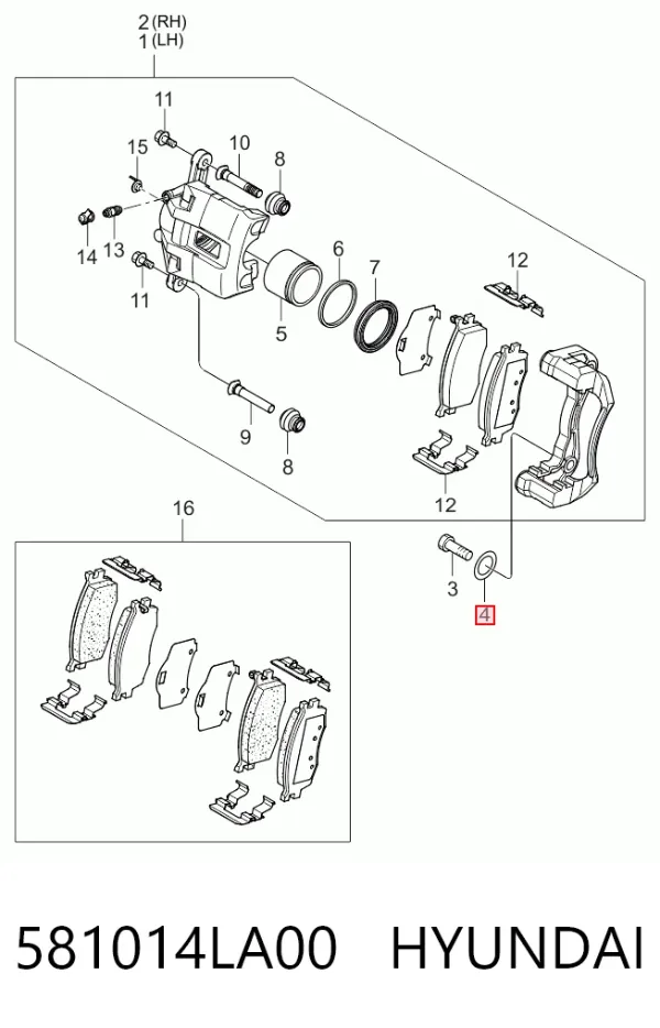 Передние тормозные колодки 581014LA00 Hyundai/Kia