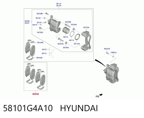 Передние тормозные колодки 58101G4A10 Hyundai/Kia