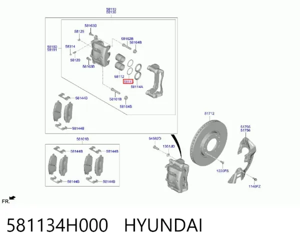  581134H000 Hyundai/Kia