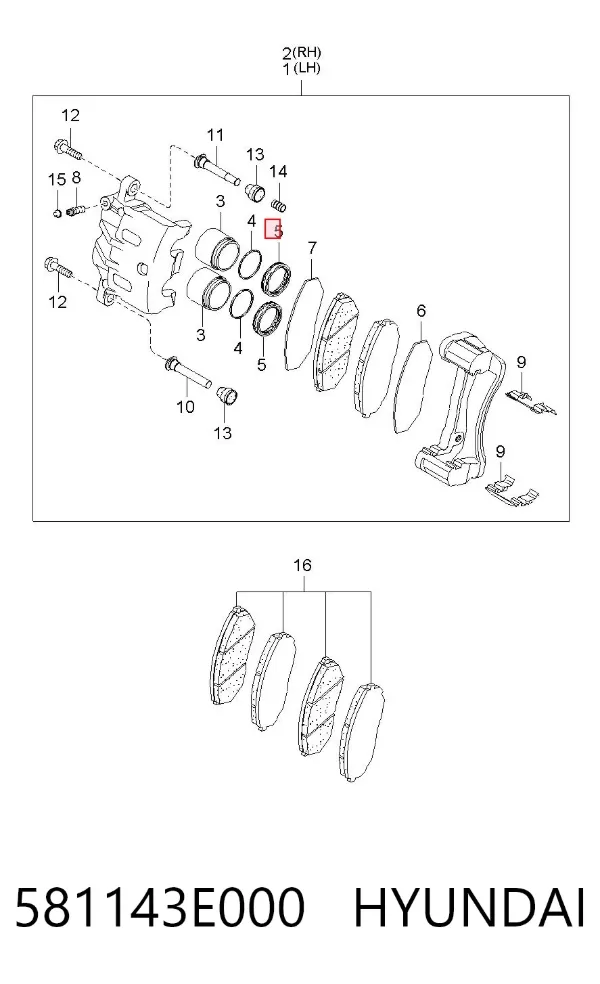 581143E000 Hyundai/Kia
