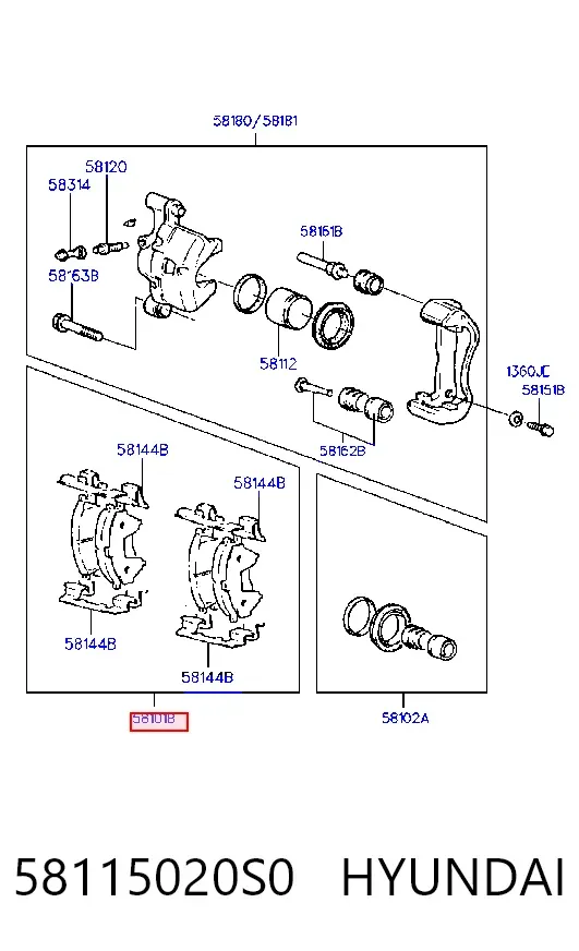 Передние тормозные колодки 58115020S0 Hyundai/Kia