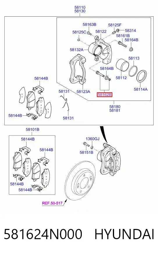  581624N000 Hyundai/Kia