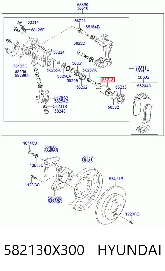 Поршень суппорта тормозного заднего 582130X300 Hyundai/Kia