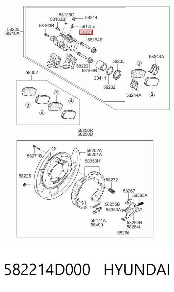  582214D000 Hyundai/Kia