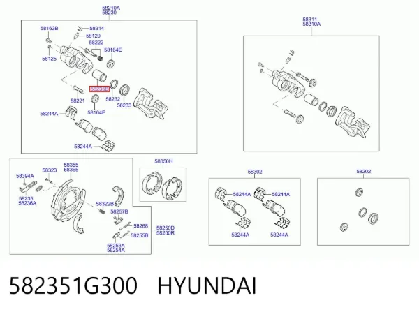 Поршень суппорта тормозного заднего 582351G300 Hyundai/Kia