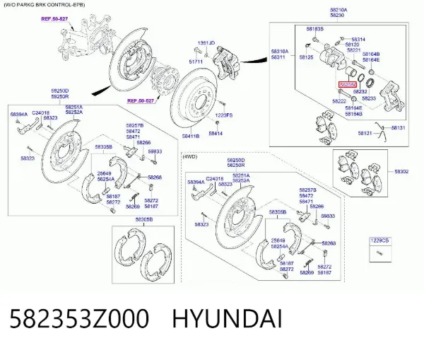Поршень суппорта тормозного заднего 582353Z000 Hyundai/Kia
