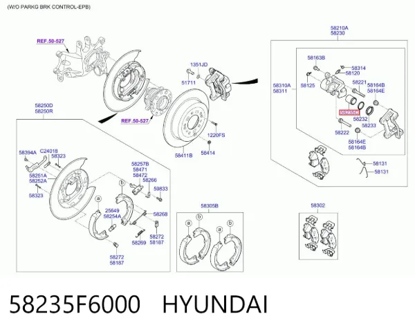 Поршень суппорта тормозного заднего 58235F6000 Hyundai/Kia