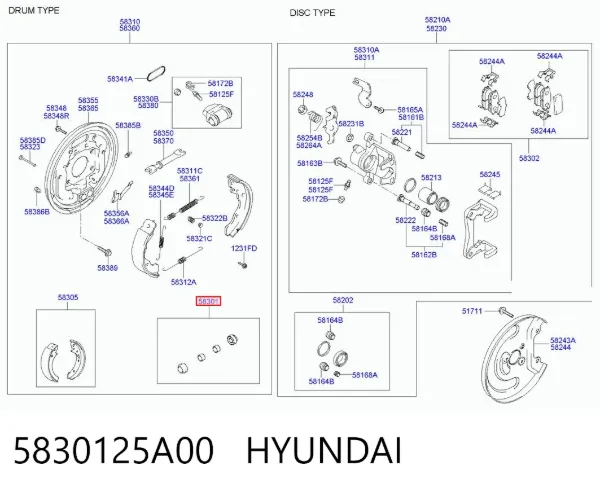 5830125A00 Hyundai/Kia