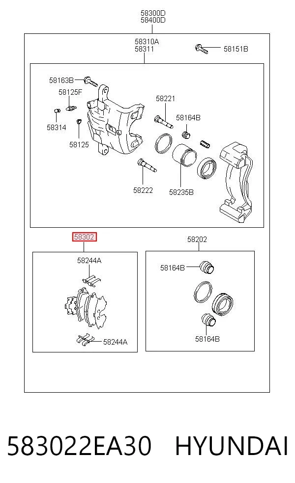 Задние тормозные колодки 583022EA30 Hyundai/Kia