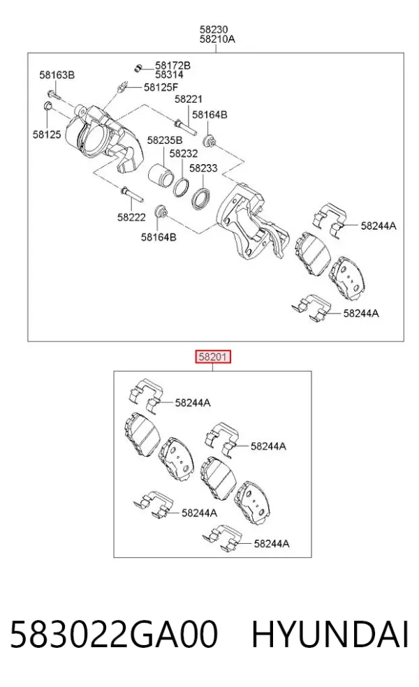 Задние тормозные колодки 583022GA00 Hyundai/Kia