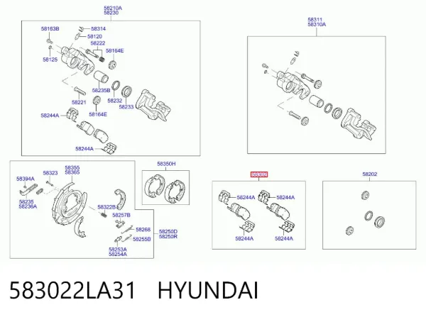 Задние тормозные колодки 583022LA31 Hyundai/Kia