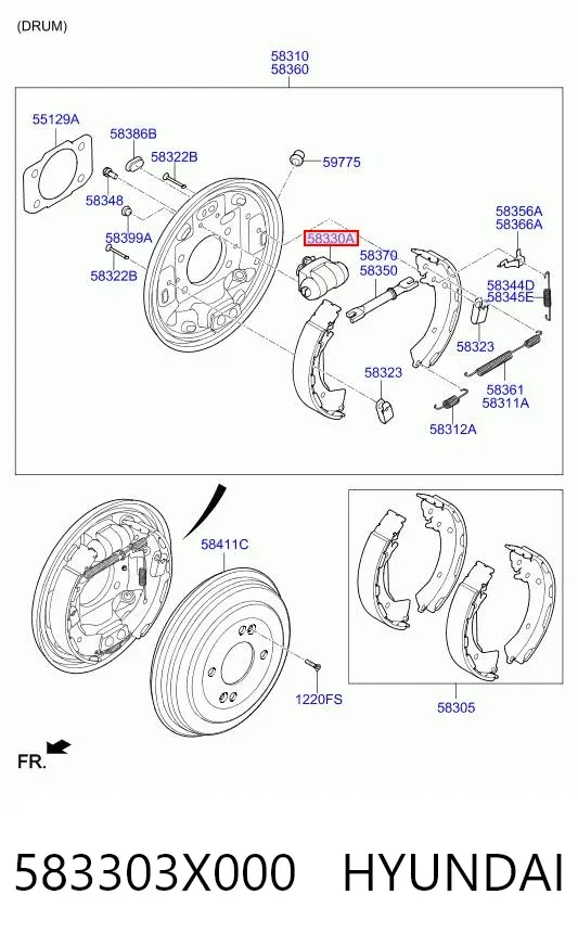 Цилиндр тормозной колесный 583303X000 Hyundai/Kia