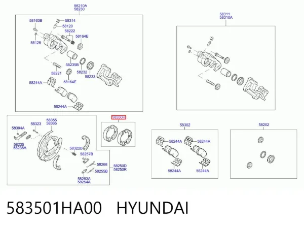 Колодки ручника 583501HA00 Hyundai/Kia