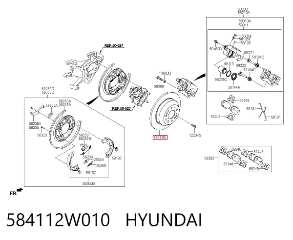 Тормозные диски 584112W010 Hyundai/Kia