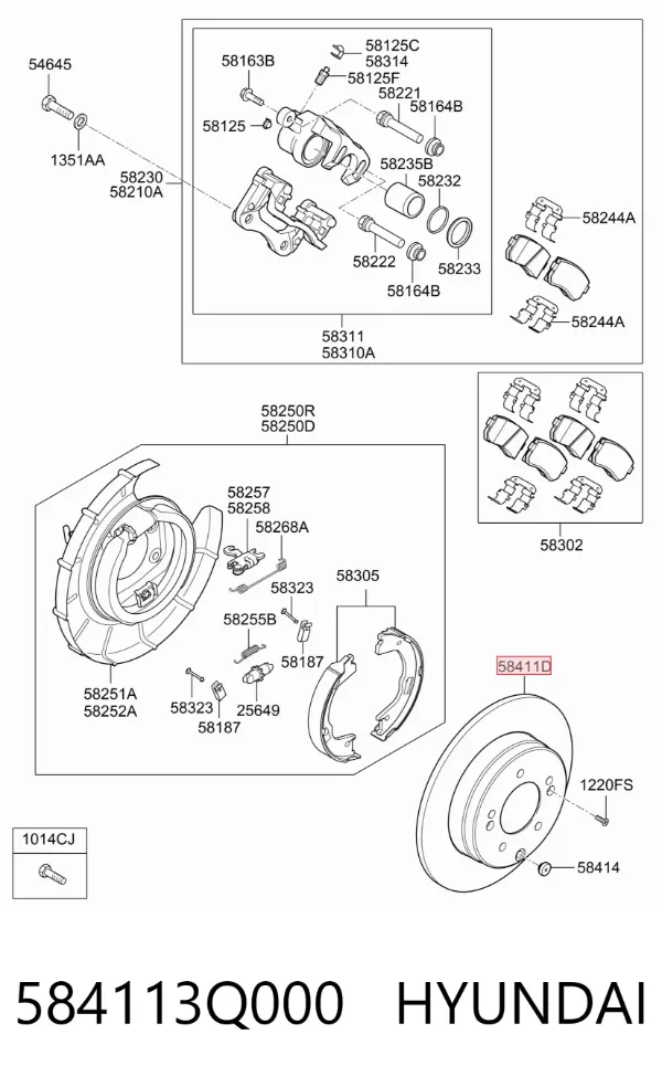 Тормозные диски 584113Q000 Hyundai/Kia