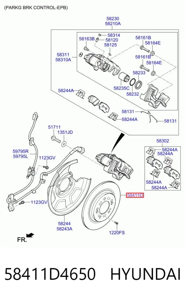 Тормозные диски 58411D4650 Hyundai/Kia