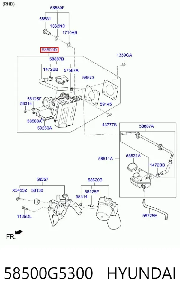 Главный тормозной цилиндр 58500G5300 Hyundai/Kia