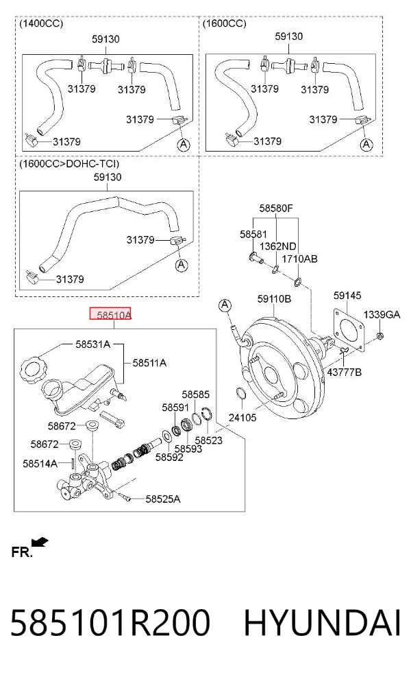 Главный тормозной цилиндр 585101R200 Hyundai/Kia