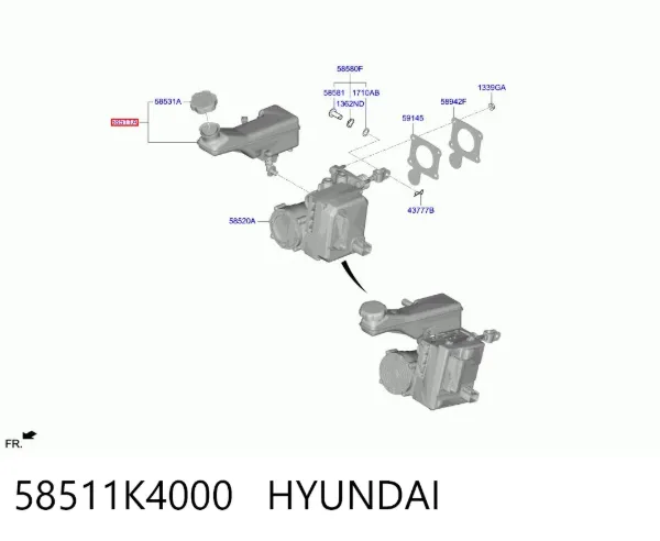 Бачок тормозной 58511K4000 Hyundai/Kia