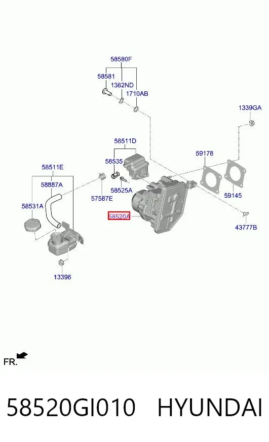 Главный тормозной цилиндр 58520GI010 Hyundai/Kia