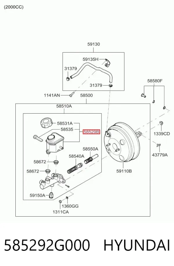 Бачок тормозной 585292G000 Hyundai/Kia