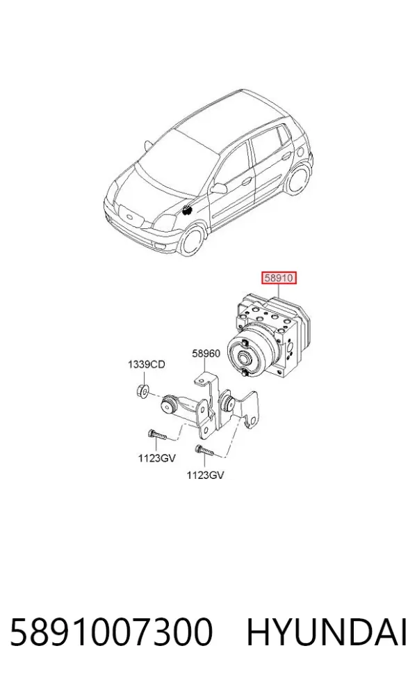 Блок АБС 5891007300 Hyundai/Kia
