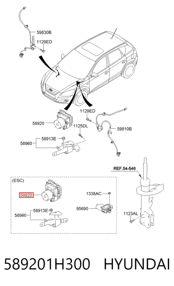Блок АБС 589201H300 Hyundai/Kia