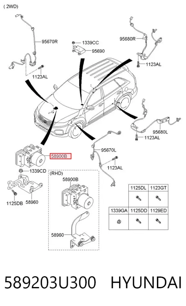 Блок АБС 589203U300 Hyundai/Kia