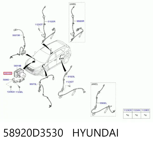 Блок АБС 58920D3530 Hyundai/Kia