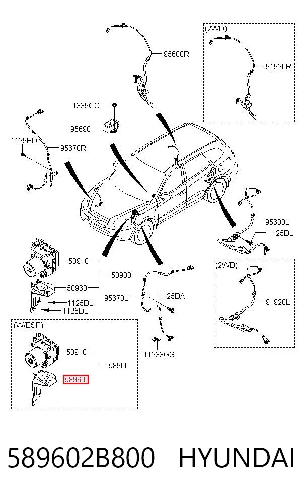  589602B800 Hyundai/Kia