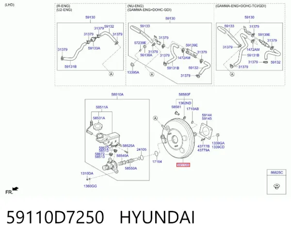Усилитель тормозов 59110D7250 Hyundai/Kia