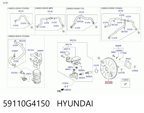 Усилитель тормозов 59110G4150 Hyundai/Kia