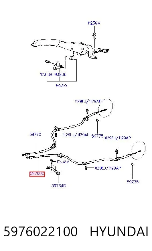 Трос ручника 5976022100 Hyundai/Kia