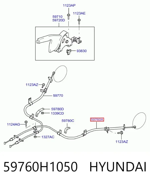 Трос ручника 59760H1050 Hyundai/Kia
