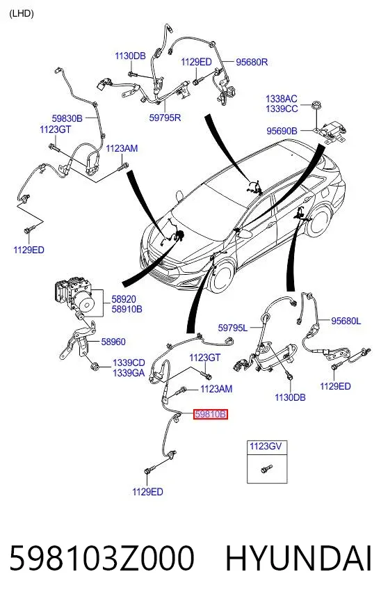 Датчик АБС (ABS) передний левый 598103Z000 Hyundai/Kia