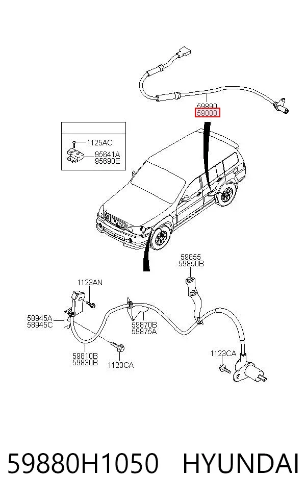 Датчик АБС задний левый 59880H1050 Hyundai/Kia