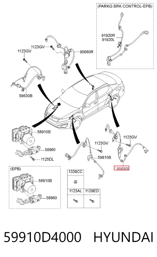 Датчик АБС задний левый 59910D4000 Hyundai/Kia
