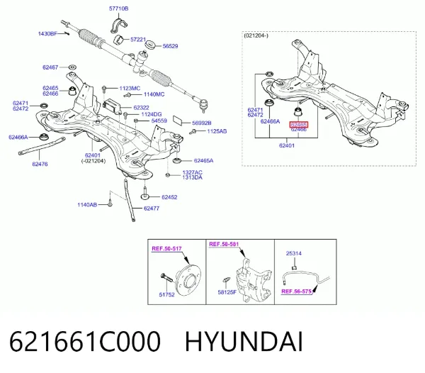 Сайлентблок 621661C000 Hyundai/Kia