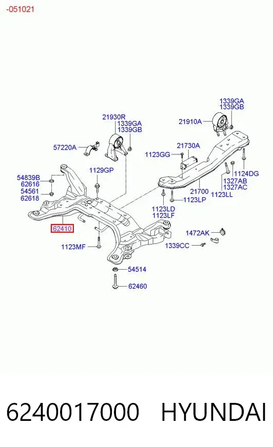 Подрамник передний 6240017000 Hyundai/Kia
