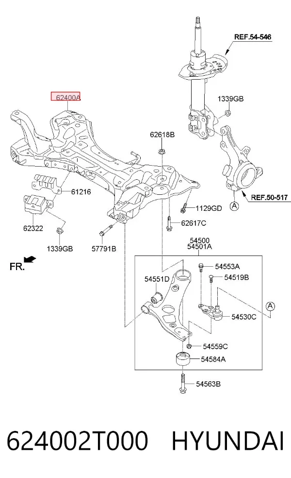 Подрамник передний 624002T000 Hyundai/Kia