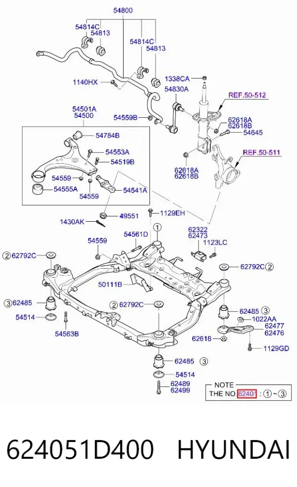 Подрамник передний 624051D400 Hyundai/Kia