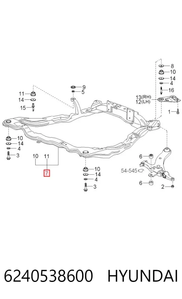 Подрамник передний 6240538600 Hyundai/Kia