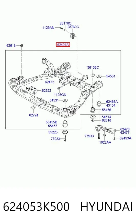 Подрамник передний 624053K500 Hyundai/Kia