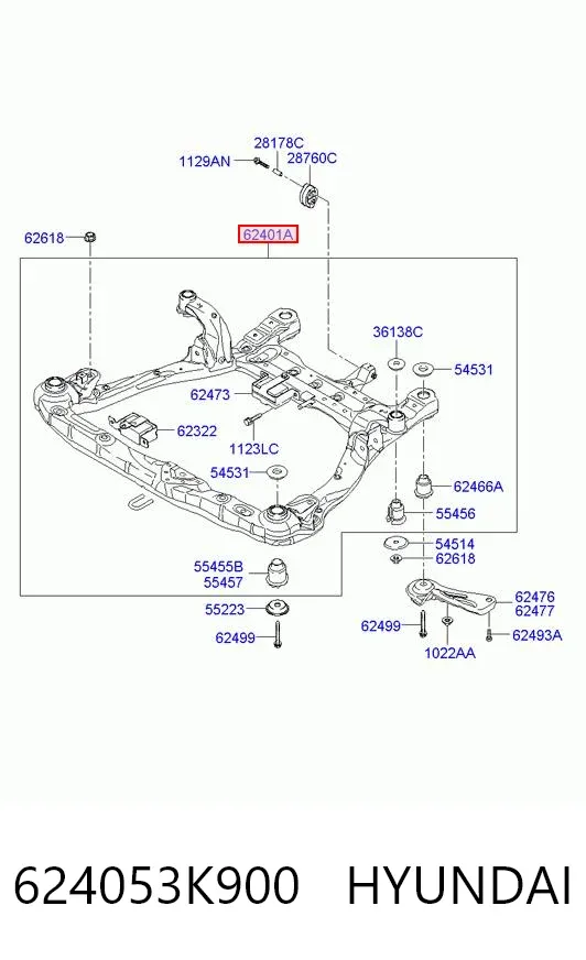 Подрамник передний 624053K900 Hyundai/Kia