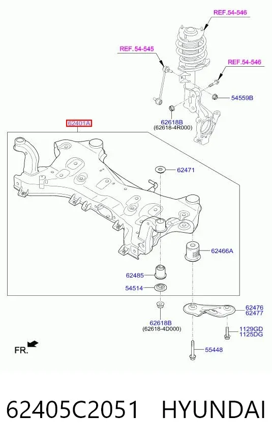 Подрамник передний 62405C2051 Hyundai/Kia