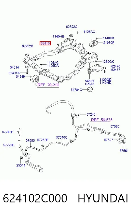 Подрамник передний 624102C000 Hyundai/Kia