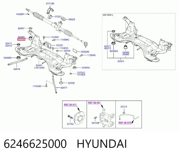 Сайлентблок 6246625000 Hyundai/Kia