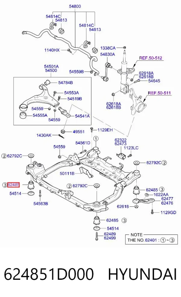 Сайлентблок 624851D000 Hyundai/Kia